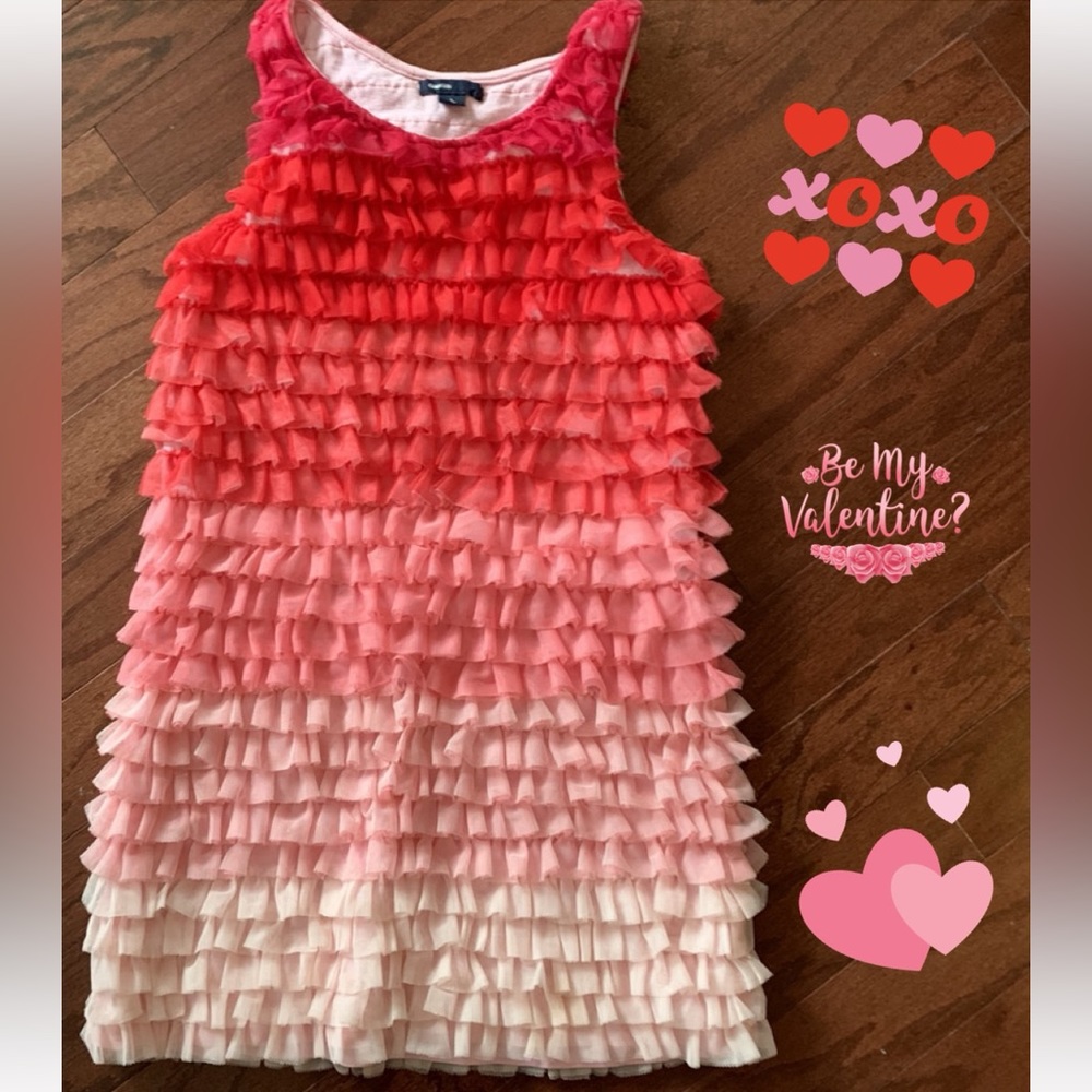 GapKids “I Want Candy” line Pink Ombré Multi tiered dress Sz 10
